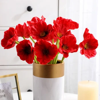 1 Bunch/10pcs Artificial Poppies Mini Real Touch Red Poppies Flower Wedding Decoration Simulation Poppies for Home Garden
1 Bunch/10pcs Artificial Poppies Mini Real Touch Red Poppies Flower Wedding Decoration Simulation Poppies for Home Garden