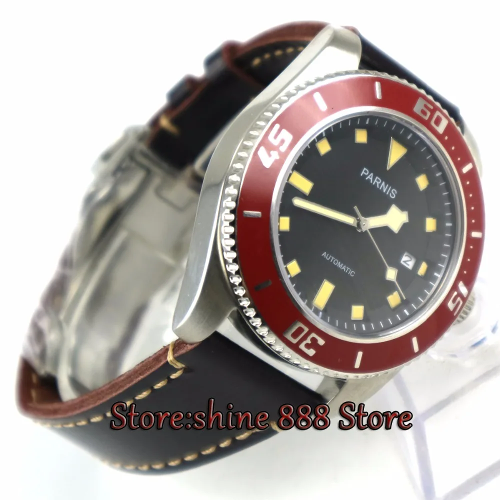 43mm Parnis Sapphire Crystal Japanese 21 jewels Automatic Movement Mechanical watches Luminous Men's watches 
43mm Parnis Sapphire Crystal Japanese 21 jewels Automatic Movement Mechanical watches Luminous Men's watches