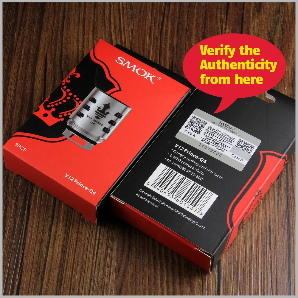Original SMOK TFV12 Prince Coil V12 Prince Q4 M4 X6 T10 Mesh dual mesh Core for TFV12 PRINCE Tank Eletronic Cigarette Cores
Original SMOK TFV12 Prince Coil V12 Prince Q4 M4 X6 T10 Mesh dual mesh Core for TFV12 PRINCE Tank Eletronic Cigarette Cores