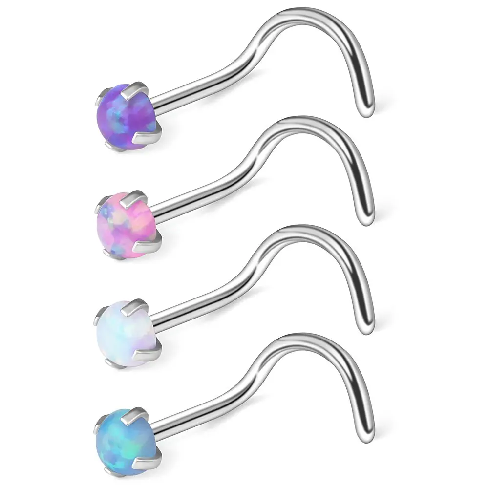 JFORYOU 18G 316L Surgical Steel 1.5mm 2mm 2.5mm 3mm Opal Nose Screw Rings Studs Ring Body Piercing Jewelry 1-4PCS
JFORYOU 18G 316L Surgical Steel 1.5mm 2mm 2.5mm 3mm Opal Nose Screw Rings Studs Ring Body Piercing Jewelry 1-4PCS