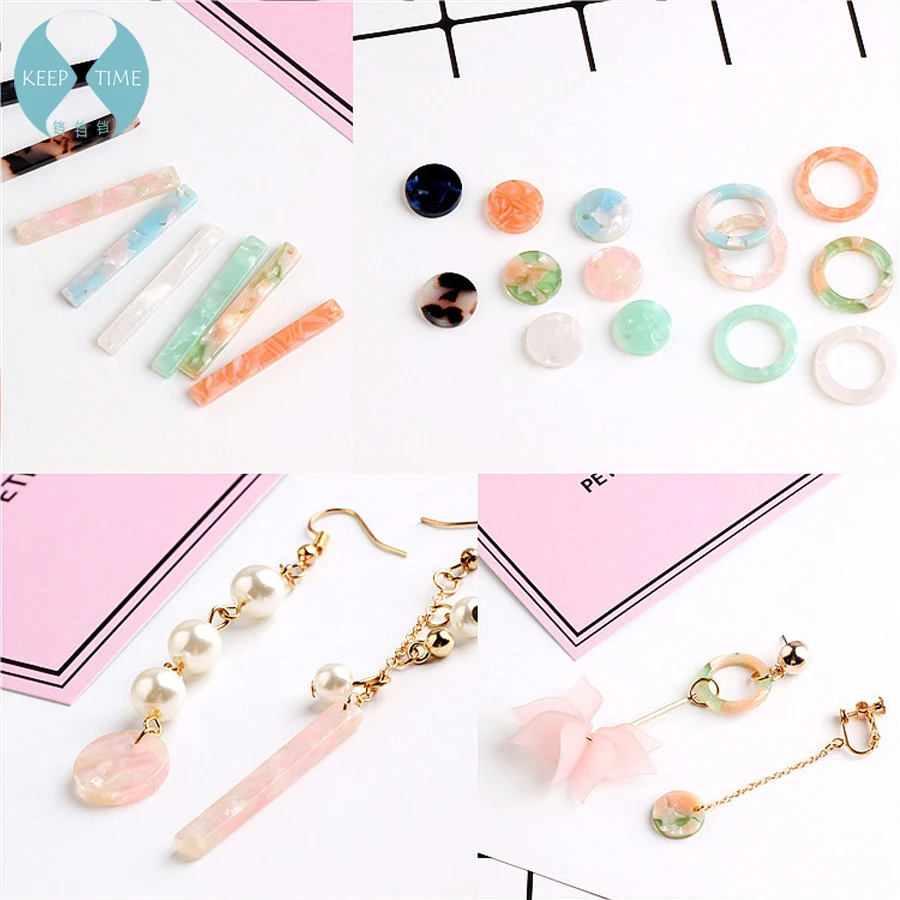 DIY earrings, pendants, ornaments, materials, accessories, Korean imports, acetate, fresh powder, green round piece, long strip
DIY earrings, pendants, ornaments, materials, accessories, Korean imports, acetate, fresh powder, green round piece, long strip