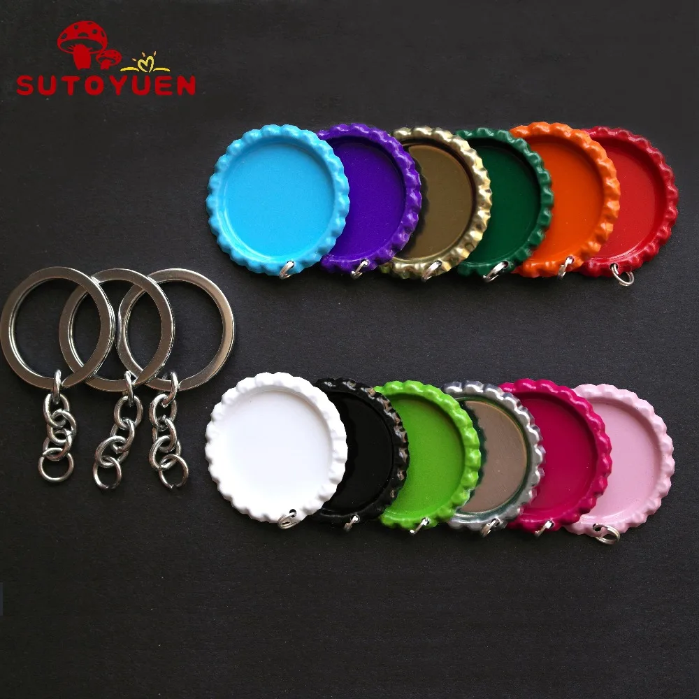 100 Pcs/lot Bright Metal Flattened Chrome Bottle Caps Beer Cap + 100 pcs KeyChain Ring for diy carfts 12 Colors can be choose
100 Pcs/lot Bright Metal Flattened Chrome Bottle Caps Beer Cap + 100 pcs KeyChain Ring for diy carfts 12 Colors can be choose