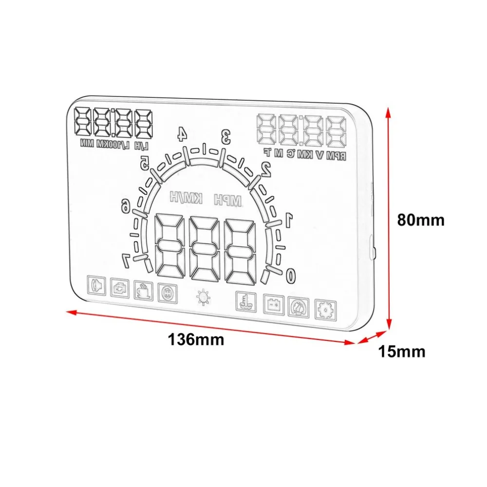 5 8 дюймовый OBD II универсальный Hud Дисплей лобовое стекло проектор OBD2 EUOBD вождение