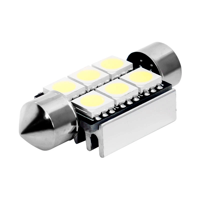 Festoon CAN BUS 36mm led C5W CANBUS ERROR FREE 6 SMD 5050 LED car interior light bulbs 6led Auto Reading Lights White 12V
Festoon CAN BUS 36mm led C5W CANBUS ERROR FREE 6 SMD 5050 LED car interior light bulbs 6led Auto Reading Lights White 12V