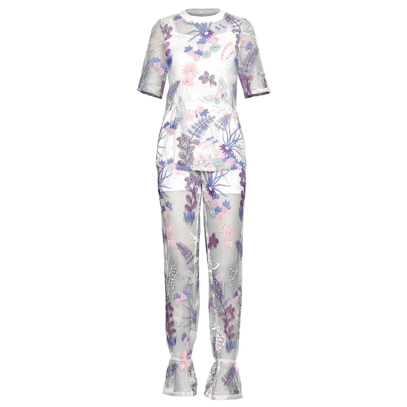 2019 summer outfits women set pant suit ribbed round neck short sleeve blouse embroidery ladies shirt + plus size sheer pants
2019 summer outfits women set pant suit ribbed round neck short sleeve blouse embroidery ladies shirt + plus size sheer pants
