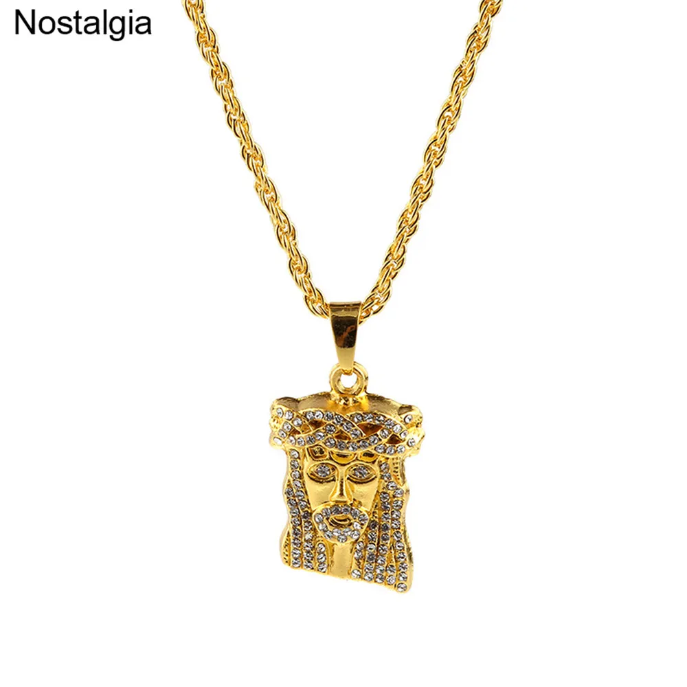 Nostalgia Jesus Necklace Clear Rhinestone Pendant Religious Jewelry Bling Hip Hop Gold Color Jesus Piece
Nostalgia Jesus Necklace Clear Rhinestone Pendant Religious Jewelry Bling Hip Hop Gold Color Jesus Piece