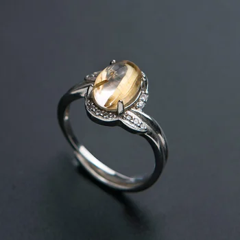 Genuine Natural Gold Rutilated Quartz 9x7mm Bead Round Ring Adjustable Size Silver Fine Jewelry Man Rings AAAAAA
Genuine Natural Gold Rutilated Quartz 9x7mm Bead Round Ring Adjustable Size Silver Fine Jewelry Man Rings AAAAAA