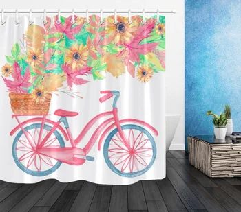 LB Sycamore Leaves & Sunflower & Bicycle White Shower Curtain with Mat Set Fall & Autumn Art Bathroom Fabric For Bathtub Decor
LB Sycamore Leaves & Sunflower & Bicycle White Shower Curtain with Mat Set Fall & Autumn Art Bathroom Fabric For Bathtub Decor