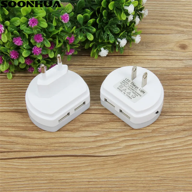 Smart Dual Port Wall Charger Adapter 5V 2.1A Fast Charging With LED Night Light Folding US/EU Plug For iPhoe iPad Samsung
Smart Dual Port Wall Charger Adapter 5V 2.1A Fast Charging With LED Night Light Folding US/EU Plug For iPhoe iPad Samsung