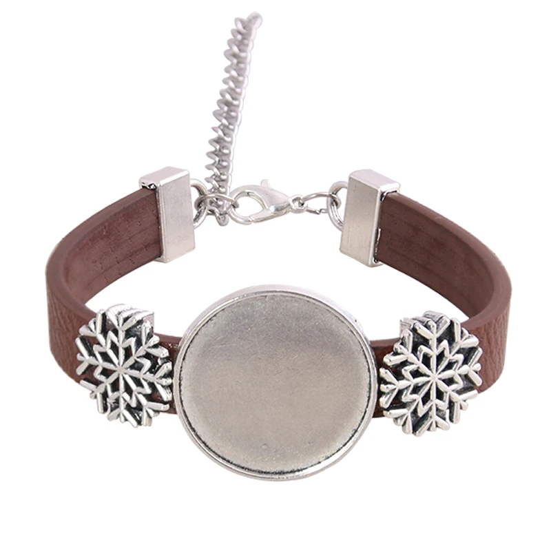 1pcs 6 Color PU Bracelet Silver Snowflake Base Setting Cuff Blank Trays Brazel Fit 25mm Glass Cameo Dome Cabochon DIY Jewelry
1pcs 6 Color PU Bracelet Silver Snowflake Base Setting Cuff Blank Trays Brazel Fit 25mm Glass Cameo Dome Cabochon DIY Jewelry