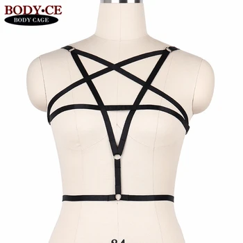 Womens Pentagram Harness Lingerie Rivet Black Body Cage Bra Bondage Bustier Elastic Strappy Tops Erotic Burlesque Garter Belts
Womens Pentagram Harness Lingerie Rivet Black Body Cage Bra Bondage Bustier Elastic Strappy Tops Erotic Burlesque Garter Belts