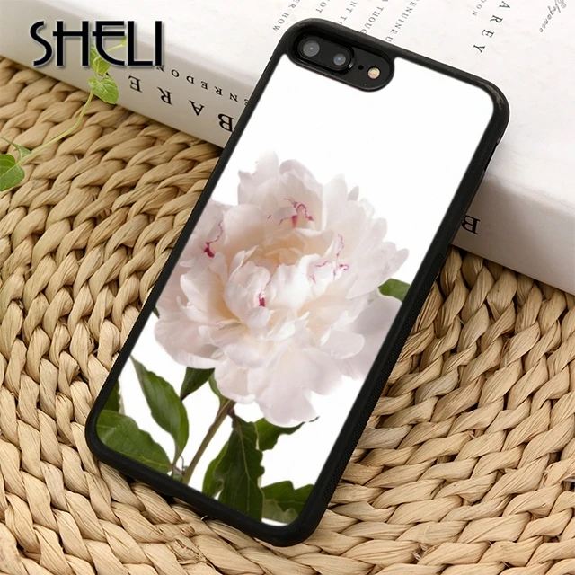 SHELI Pink white Flower Peony Phone Case Cover For iPhone 5 6 6s 7 8 plus 11 pro X XR XS max Samsung S6 S7 edge S8 S9 S10 |