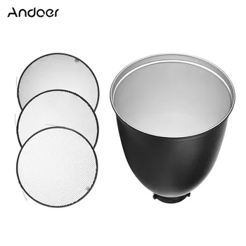 Andoer Mount Reflector Diffuser Shade Lamp Shade with Honeycomb Grid for Bowens Mount Studio Strobe Flash Light Speedlite
Andoer Mount Reflector Diffuser Shade Lamp Shade with Honeycomb Grid for Bowens Mount Studio Strobe Flash Light Speedlite