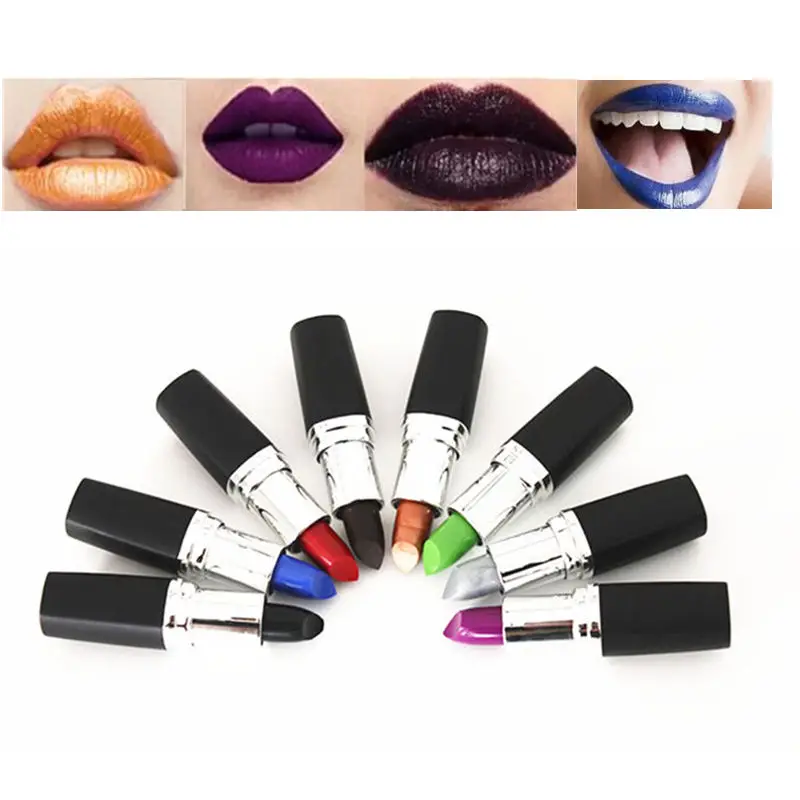 New Brand Makeup Lip Stick Sexy Vampire Batom Lipstick Party Makeup Black Red Dark Purple Green Blue Lipsticks Lip Cosmetics
New Brand Makeup Lip Stick Sexy Vampire Batom Lipstick Party Makeup Black Red Dark Purple Green Blue Lipsticks Lip Cosmetics
