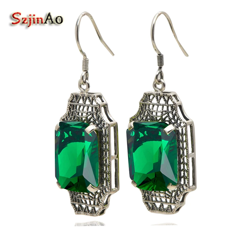 Szjinao Sparkling fashion Bohemia Antique Emerald Earrings Women 925 Sterling Silver Earrings Fine Jewelry Wholesale
Szjinao Sparkling fashion Bohemia Antique Emerald Earrings Women 925 Sterling Silver Earrings Fine Jewelry Wholesale