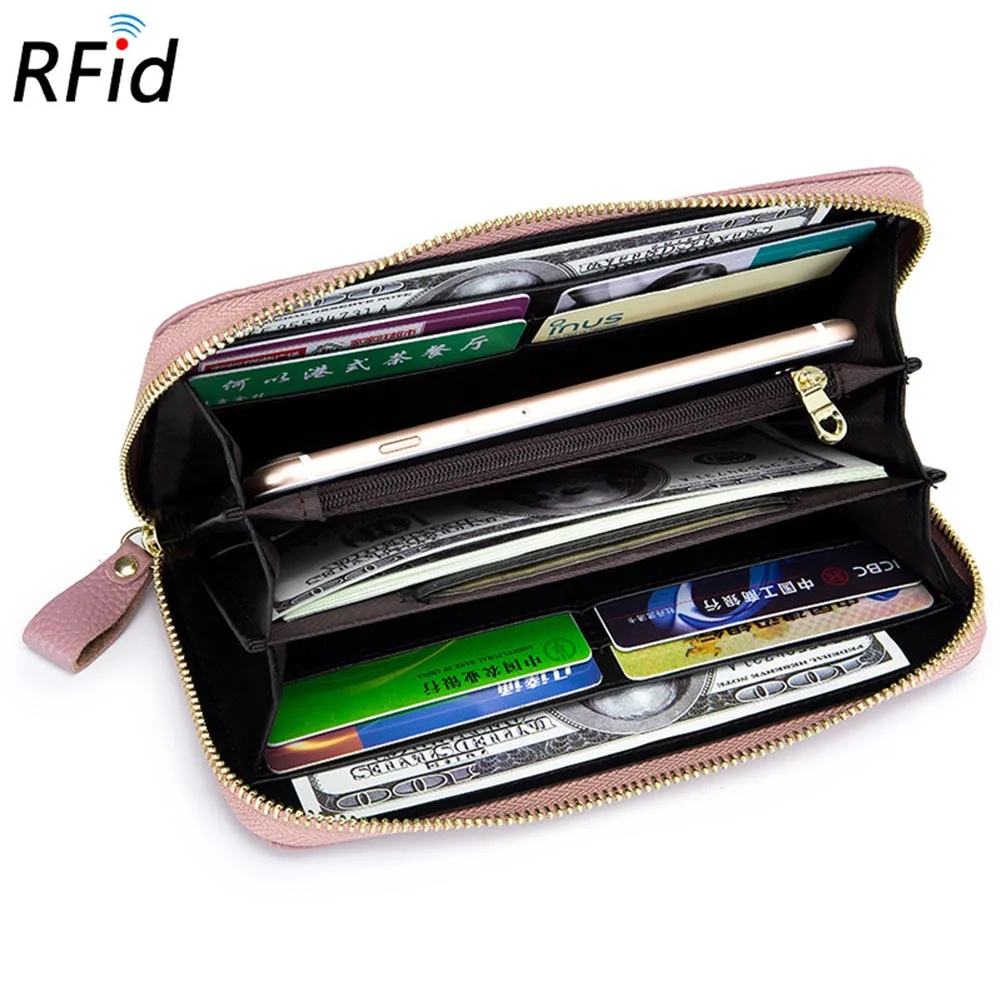 Genuine Leather Long Women Wallet Large Capacity RFID Clutch Wallets Solid Zipper Brand Purse Luxury Quality Card Holders Female
Genuine Leather Long Women Wallet Large Capacity RFID Clutch Wallets Solid Zipper Brand Purse Luxury Quality Card Holders Female