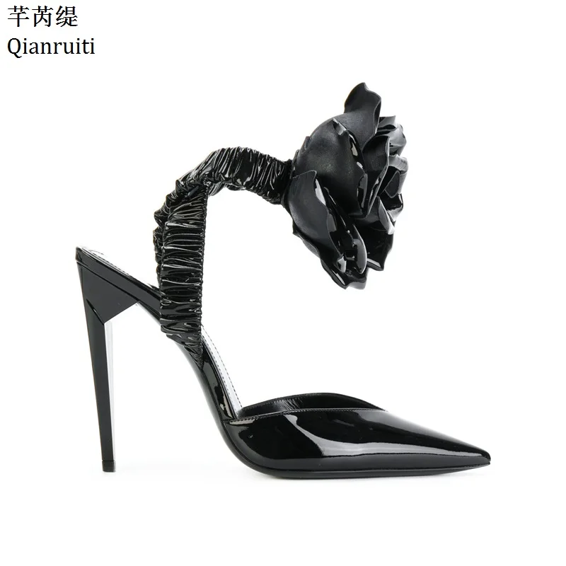 Qianruiti Black Patent Leather High Heels Women Sandals Strappy Elastic Band Rose Women Shoe Sexy Pointed Toe Women Pumps
Qianruiti Black Patent Leather High Heels Women Sandals Strappy Elastic Band Rose Women Shoe Sexy Pointed Toe Women Pumps