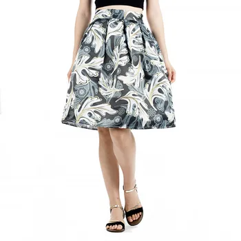 Women's Fashion Halves Euramerica Retro High-waisted Ball Gown Medium-length Leaf and Geometric Printing Skirts Mujer Faldas 
Women's Fashion Halves Euramerica Retro High-waisted Ball Gown Medium-length Leaf and Geometric Printing Skirts Mujer Faldas