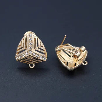 African Earrings Post with Loop Connectors Triangle Paved Rhinestone Findings DIY Metal Chile Middle East Women Wedding Earrings 
African Earrings Post with Loop Connectors Triangle Paved Rhinestone Findings DIY Metal Chile Middle East Women Wedding Earrings