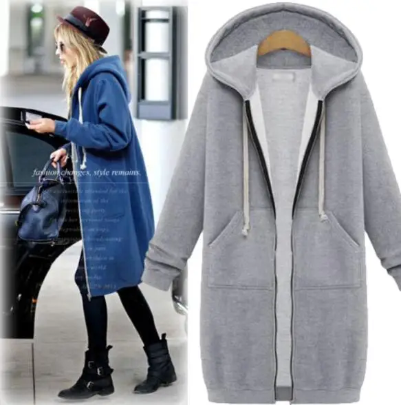 2018 Autumn large size women's hooded sweater coat women's long thick zipper Collared Coat Lady Clothing Female warm Jacket
2018 Autumn large size women's hooded sweater coat women's long thick zipper Collared Coat Lady Clothing Female warm Jacket