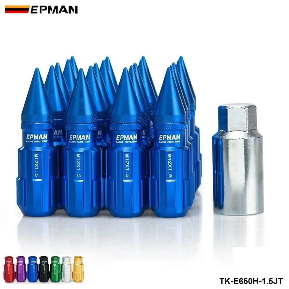 EPMAN Sport Forged Aluminum Lug Nut Lock Set With Spikes With Key 20pcs 12x1.5 W/Key For Hyundai Chevrolet Buick TK-E650H-1.5JT
EPMAN Sport Forged Aluminum Lug Nut Lock Set With Spikes With Key 20pcs 12x1.5 W/Key For Hyundai Chevrolet Buick TK-E650H-1.5JT