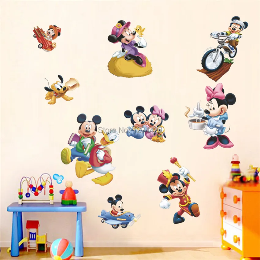 mickey minnie mouse anime wall decals animal paradise 3d vinyl