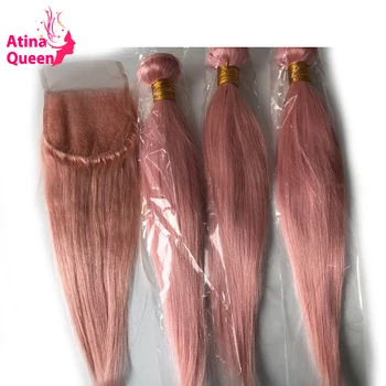 Brazilian Straight Hair Bundles with Closure Atina Queen Pink Hair Bundles 4x4 Lace Closure with Baby Hair Remy Human Hair Weave
Brazilian Straight Hair Bundles with Closure Atina Queen Pink Hair Bundles 4x4 Lace Closure with Baby Hair Remy Human Hair Weave