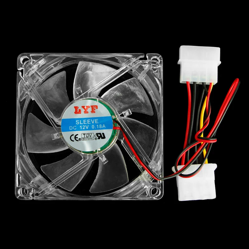 NoEnName_Null Clear 4-LED Blue Neon Light 80mm x 80mm x 25mm 12V 4Pin hydraulic bearing cooling fan for computer
NoEnName_Null Clear 4-LED Blue Neon Light 80mm x 80mm x 25mm 12V 4Pin hydraulic bearing cooling fan for computer