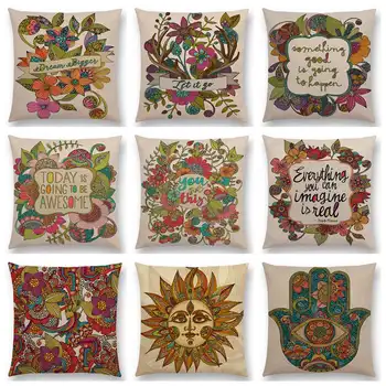 Hot Sale India Style Gorgeous Mandalas Floral Pattern Sun Flower Decorative Letters Meaningful Words Cushion Sofa Throw Pillow
Hot Sale India Style Gorgeous Mandalas Floral Pattern Sun Flower Decorative Letters Meaningful Words Cushion Sofa Throw Pillow