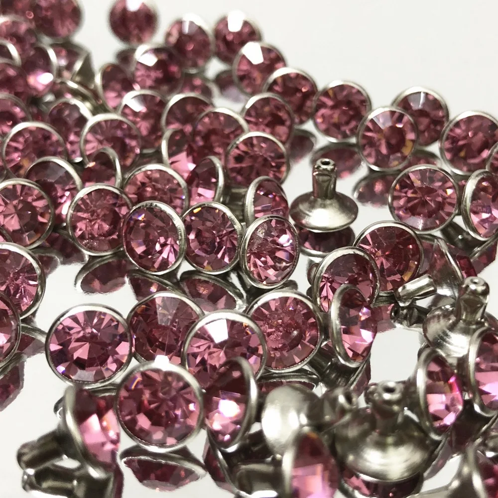 New 8MM 50 Sets CZ++ Light Rose Pink Crystal Rivets Silver Plated Spots Studs Double Cap for DIY Leather-Craft Making
New 8MM 50 Sets CZ++ Light Rose Pink Crystal Rivets Silver Plated Spots Studs Double Cap for DIY Leather-Craft Making