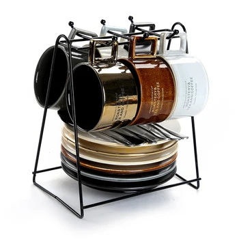 Italian Condensed Afternoon Tea Cup European style small Ceramic Coffee Cup Home coffee ceramic set 6 cups set with Cup Holder 
Italian Condensed Afternoon Tea Cup European style small Ceramic Coffee Cup Home coffee ceramic set 6 cups set with Cup Holder