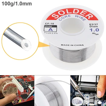 High Quality 1.0mm 100g Rosin Core Tin Lead Solder Wire Soldering Welding Flux 2.0% Iron Wire Reel for Electric Soldering Iron
High Quality 1.0mm 100g Rosin Core Tin Lead Solder Wire Soldering Welding Flux 2.0% Iron Wire Reel for Electric Soldering Iron