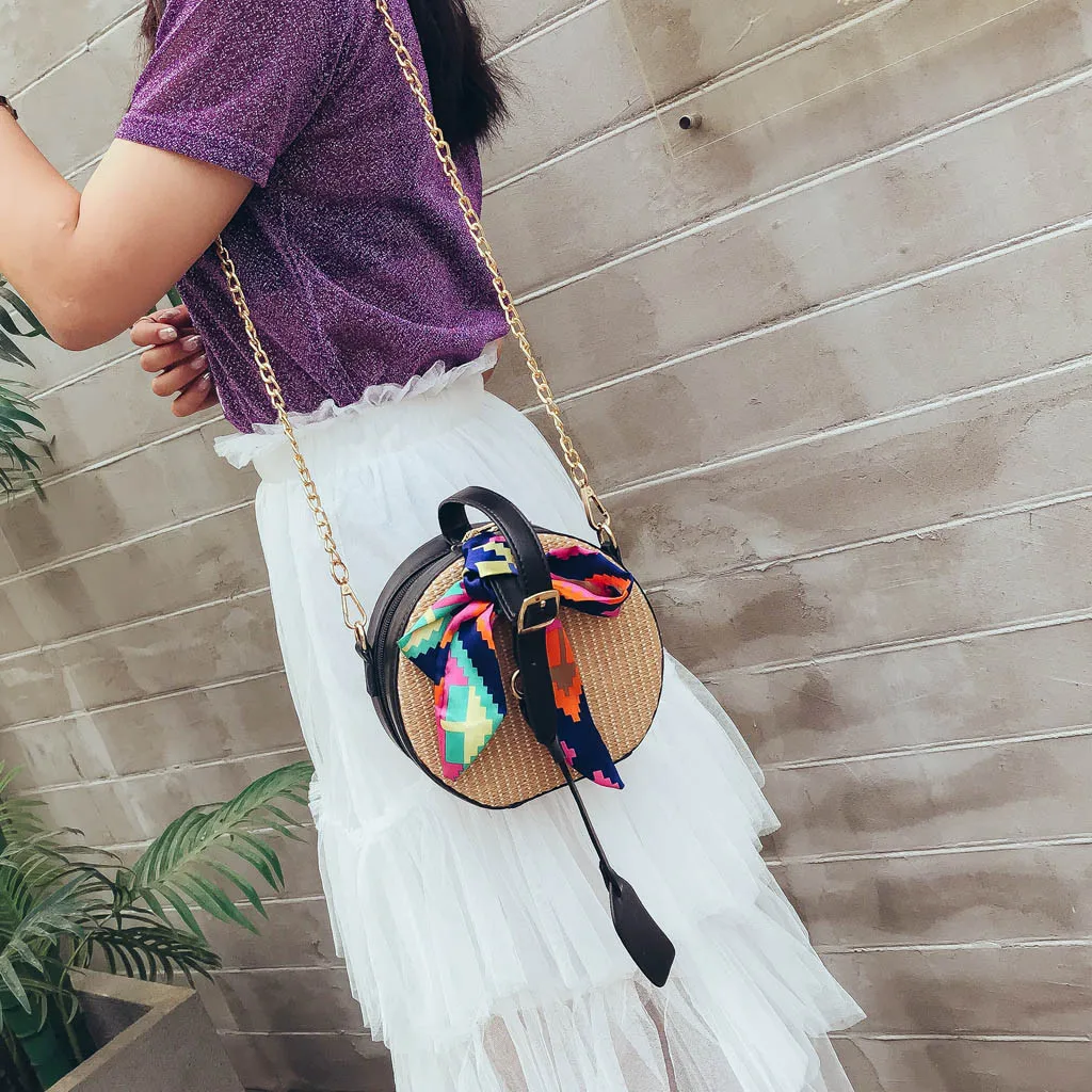Round Straw Beach Bag Vintage Handmade Woven Shoulder Bag Raffia circle Rattan bags Bohemian Summer Vacation Casual Bags
Round Straw Beach Bag Vintage Handmade Woven Shoulder Bag Raffia circle Rattan bags Bohemian Summer Vacation Casual Bags