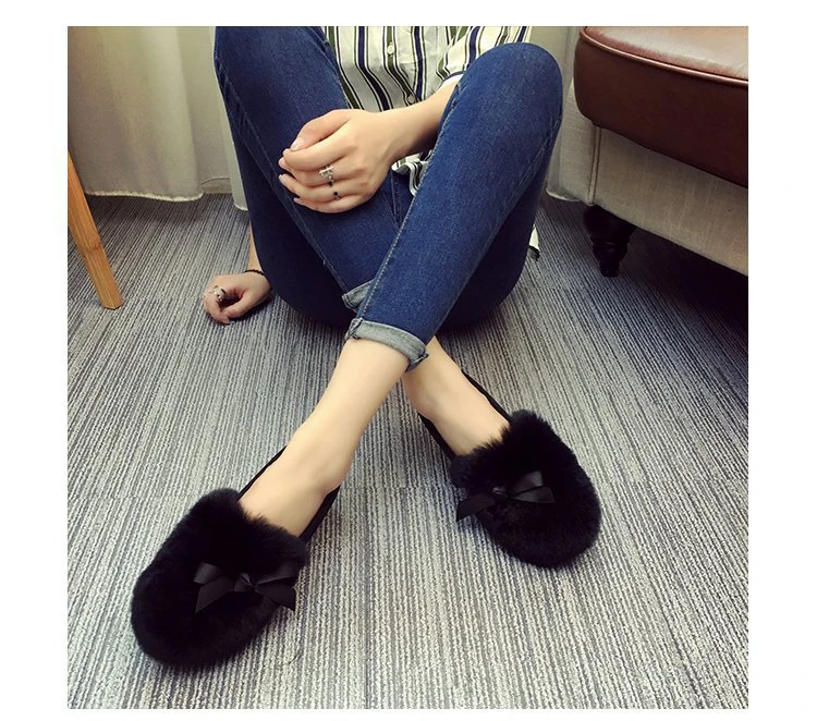 Fashion Lady Flcok Ankle Slip-On Booties 2018 New Autumn And Winter Women Warm Round Toe Short Plush Solid Shoe Size 35-40 M8D58 (33)
