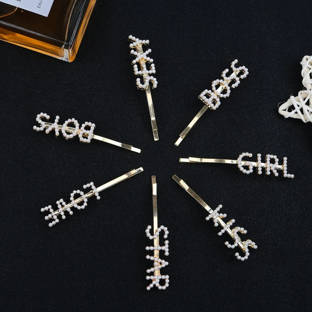 Fashion Korea Pearl Women Imitiation Words Boys Girls Pearl Hair Clip Hairpin Barrette Bobby Pin Hair Accessories Pearl Clip
Fashion Korea Pearl Women Imitiation Words Boys Girls Pearl Hair Clip Hairpin Barrette Bobby Pin Hair Accessories Pearl Clip