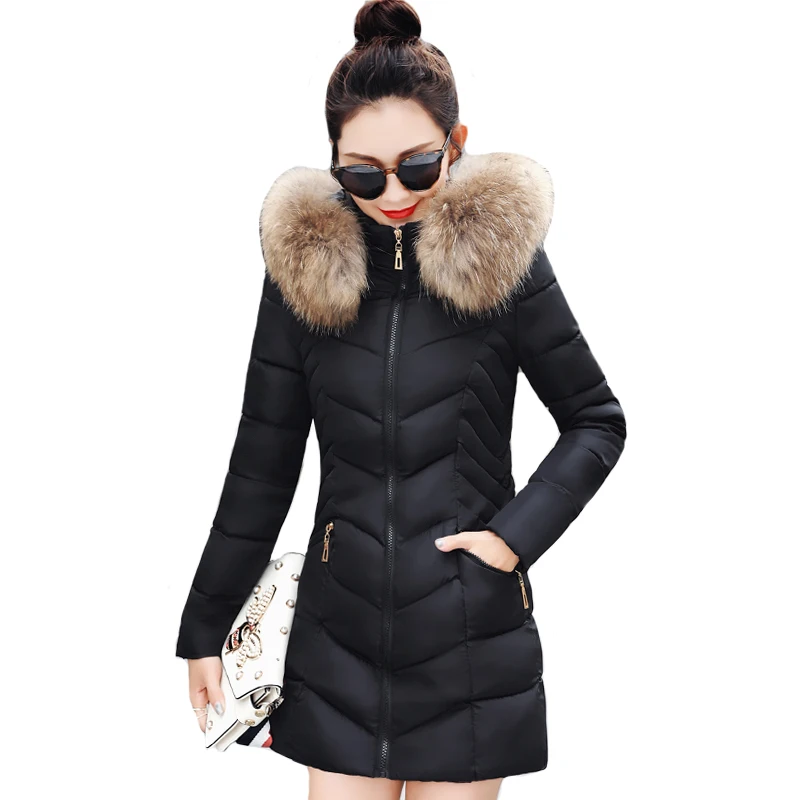 Winter Women Jacket With Fur Collar Hooded Slim Female Long Parka Cotton Padded Coat Chaqueta Mujer Invierno
Winter Women Jacket With Fur Collar Hooded Slim Female Long Parka Cotton Padded Coat Chaqueta Mujer Invierno