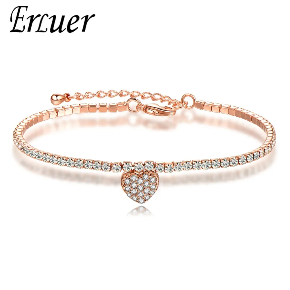 ERLUER Charm Bracelet For Women Heart CZ Cubic Zircon Crystal Claw Chain Jewelry Girls Fashion Link Rose Gold Silver Bracelets
ERLUER Charm Bracelet For Women Heart CZ Cubic Zircon Crystal Claw Chain Jewelry Girls Fashion Link Rose Gold Silver Bracelets