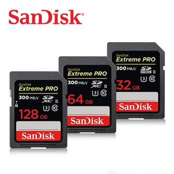 

Original SanDisk Extreme Ultra High Speed SD card 32GB 64GB 128GB Class10 300M / s U3 SDHC SDXC UHS-II Memory Card for Camera