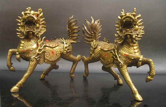 B0601 510Auspicious oversize copper fire kirin decoration copper lucky apotropaic copper gem a pair of statue
B0601 510Auspicious oversize copper fire kirin decoration copper lucky apotropaic copper gem a pair of statue
