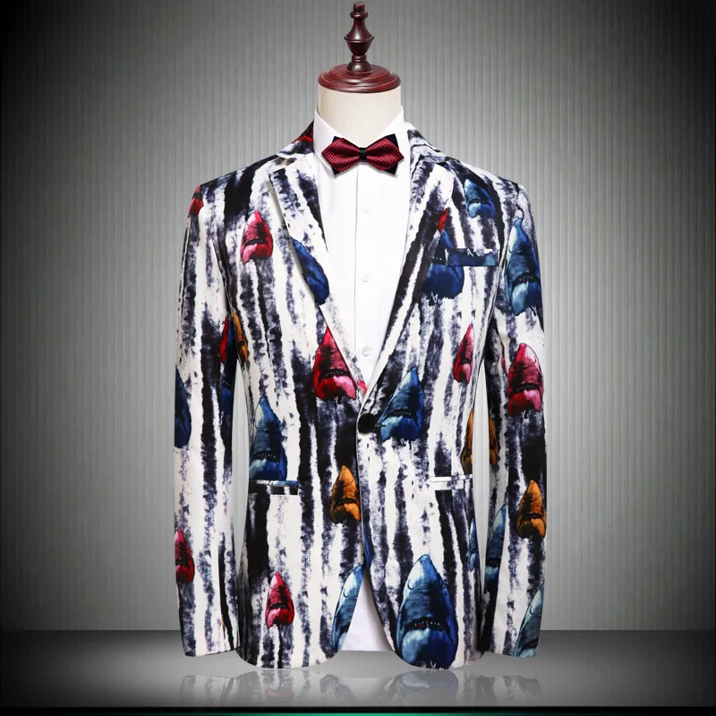 Stylish Print Men Blazer 2019 Brand Slim Fit Single Breasted Suit Jacket Men Party Wedding Prom Suits and Blazers Stage Clothes
Stylish Print Men Blazer 2019 Brand Slim Fit Single Breasted Suit Jacket Men Party Wedding Prom Suits and Blazers Stage Clothes