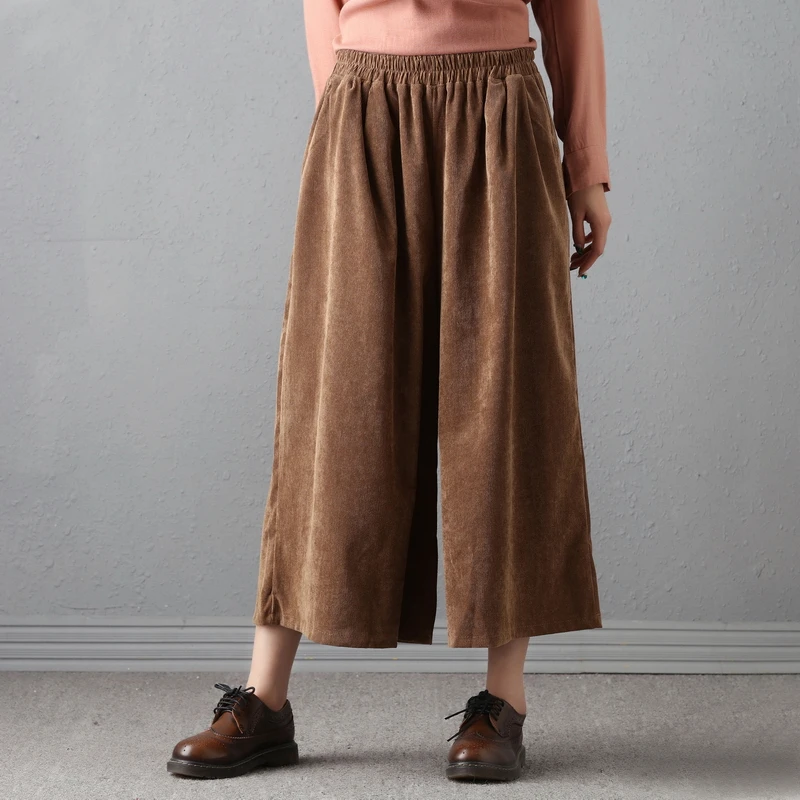 Lady Vintage Trousers Autumn Women High Waist Loose Cotton Corduroy Pants Female Wide Leg Pants
Lady Vintage Trousers Autumn Women High Waist Loose Cotton Corduroy Pants Female Wide Leg Pants