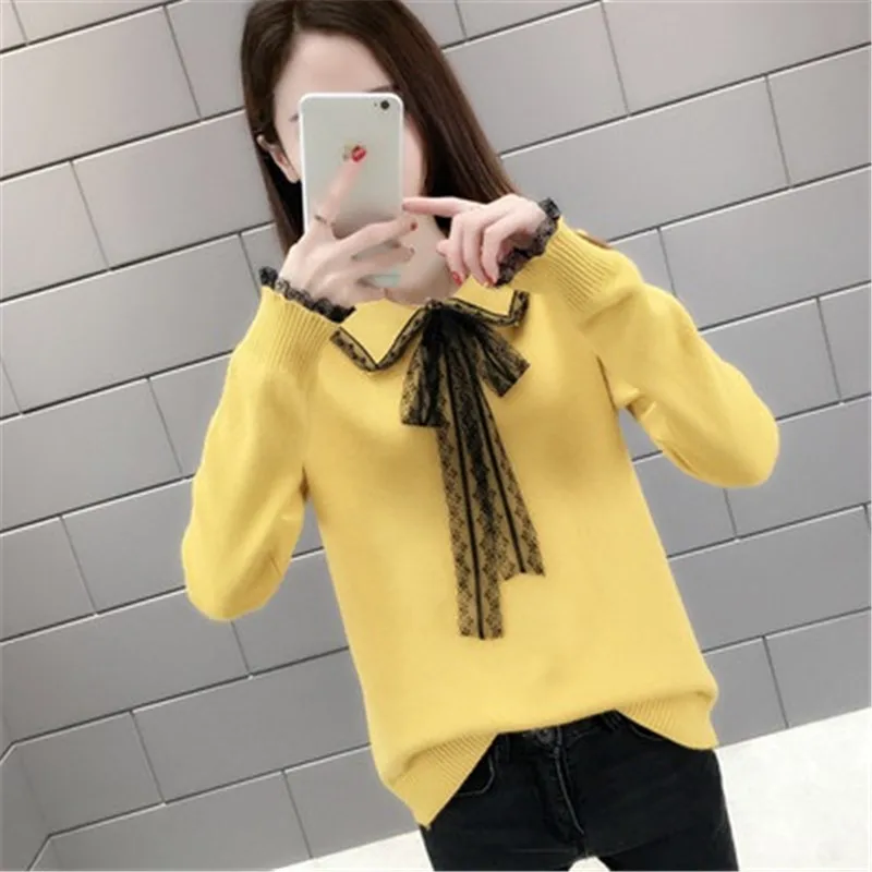 Women pullover sweater new casual spring autumn women solid color decoration Lace work office sweater Slim knitt sweaters AS1084
Women pullover sweater new casual spring autumn women solid color decoration Lace work office sweater Slim knitt sweaters AS1084