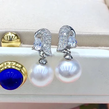 Popular 925 Sterling Silver Pearl Earrings Findings Stud Earrings Settings Mountings Parts Mounts for Wedding Gift Bridal Women
Popular 925 Sterling Silver Pearl Earrings Findings Stud Earrings Settings Mountings Parts Mounts for Wedding Gift Bridal Women