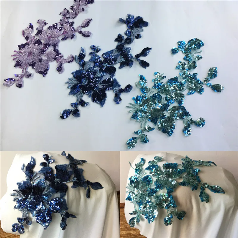 3Pc Sequin Flower Floral Venice Venise Glitter Lace Applique Sewing Trims Patch Wedding Decoration DIY Craft 30X15cm Navy Purple
3Pc Sequin Flower Floral Venice Venise Glitter Lace Applique Sewing Trims Patch Wedding Decoration DIY Craft 30X15cm Navy Purple