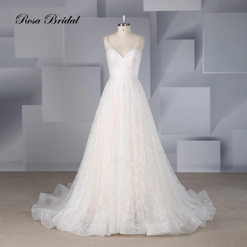 Rosabridal A Line Wedding Dress 2019 new design deep v neck Beading lace appliques over tulle shoulder straps Bridal Gown
Rosabridal A Line Wedding Dress 2019 new design deep v neck Beading lace appliques over tulle shoulder straps Bridal Gown
