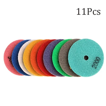 10pcs Wet Dry Diamond Polishing Pads Set Kit For Marble Concrete Granite
