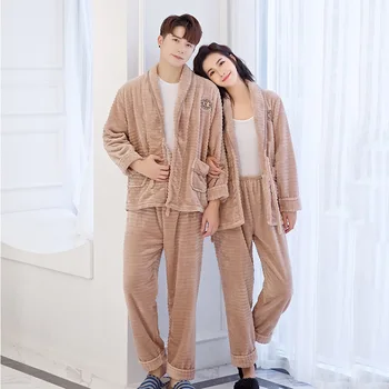Winter Warm Lovers Flannel Pajama Pyjama Set Autumn Robe&Pants Sleep Suit Casual Home Clothes Long Sleeve Sleepwear Negligee
Winter Warm Lovers Flannel Pajama Pyjama Set Autumn Robe&Pants Sleep Suit Casual Home Clothes Long Sleeve Sleepwear Negligee