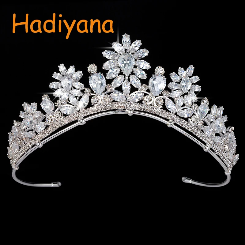 Tiaras And Crowns HADIYANA Design Popular Bridal Hair Shining Luxury Crown Wedding Party BC3358 Haar Sieraden Bruiloft | Украшения и