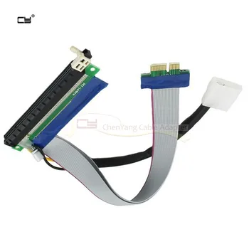 

PCI-E Express 1x to 16x Extension Flex 20cm Cable Extender Converter Riser Card Adapter with 4pin Power card