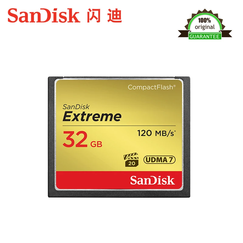 Sandisk Extreme Compactflash CF Card 32GB Memory CF 32GB Up to 120MB/s Read Speed for 4K and Full HD video Official Verification
Sandisk Extreme Compactflash CF Card 32GB Memory CF 32GB Up to 120MB/s Read Speed for 4K and Full HD video Official Verification